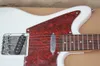 Factory Wholesale White Electric Guitar with 21 Frets,Red Pearled Pickguard,Rosewood Fretboard,Offering Customized Service