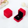 Bulk 11 color velvet Jewelry Gift Boxes For Rings wedding engagement couple Jewelry packaging Square show Case Box 55*50*43MM