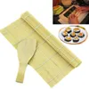 1Pc New Sale Sushi Rolling Roller Mat DIY Maker Bamboo Material and A Rice Paddle