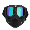 Ski vélo moto masque facial lunettes Motocross moto moteur visage ouvert détachable lunettes casques Vintage lunettes universelles