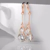 2018 Nowy styl drobny kolor Rose Gold Earring Kobiety Moda Biżuteria Cubic Zirkonia wisząca kolczyka żeńska 2855820