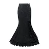 Seksowna spódnica damska Maxi Vintage Mermaid Steampunk Gothic Odchudzanie Uroczy Sukienka Lace Up Retro Floral Pokazuje Kostium Taniec