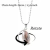 Double side rotatable twelve constellations necklace Time Gem Double-Sided 360 degrees rotary pendant necklace