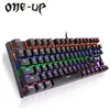 ONE-UP G300 87-Key Backlit Mechanical Keyboard, Clicky Gaming Keyboard with Blue Switch, Anti-ghosting Keys, Full N-Key Rollover