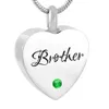 Cremation Urn Sieraden Hart Hanger Brother Birthstone Memorial Ash Keepsake Ketting