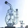 11-дюймовый бонг для переработки стекла Inline Perc Dab Rigs Двойная буровая установка Charmber Чистые водопроводные трубы с чашей Banger Керамическая крышка для ногтей DGC1236