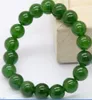 Bracciale rigido elastico con perline di pietre preziose rotonde smeraldi naturali da 10 mm 7,5'