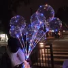 Hot Lysous LED Air Balloon Clear Bobo Ball Bubble Balloon med LED Strip Koppar Tråd för födelsedag Weedding Julleksaker