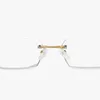 2021 Anti-blue light Reading Eyeglasses Presbyopic Spectacles Clear Glass Lens Unisex Rimless Glasses Frame of Glasses Strength +1.0 ~ +4.0