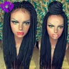 New Synthetic lace front wig black micro braided wig with baby hair for women heat resistant fiber box braid wig glueless