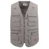 Photography Vests Man Cotton Casual Wasitcoat For Men Vest With Many Pockets Summer For Men Zipper Regular Men's Sweatshirts