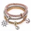 Hot Selling Fashions beautiful Personality Three-color Stretch Corn Chain Diamond Love Heart Bracelet free shipping HJ174