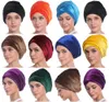 NUOVO Velluto pieghettato di lusso magico Turbante hijab Head Wrap Extra lungo tubo indiano Headwrap Sciarpa Cravatta