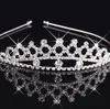 Flickor kronor med rhinestones bröllop smycken brud headpieces födelsedagsfest prestanda pagant kristall tiaras bröllop tillbehör # bw-t046
