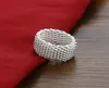 Nouvelle mode 9mm de large bague en argent femmes solide 925 bague en argent sterling anneau en maille tressée bijoux en argent personnalisés entier D13160000