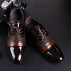 Zapatos formales negros para hombre, zapatos de charol para hombre, coiffeur, vestido marrón, zapatos elegantes para hombre, zapato clásico para hombre formal rugan ayakkab