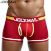 Jockmail ماركة الرجال شبكة الملاكمات داخلية calzoncillos hombre مثلي الجنس النوم cueca الملاكم تنفس المنشعب سراويل القطن سراويل