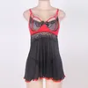 Sexy Damen Dessous Nachtwäsche Unterwäsche Babydoll Nachtwäsche Kleid Schwarz US #R97