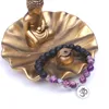 Pedra da lava prata tibetana om charme pulseira para mulheres pulseira elástica yogi pulseira de energia pedra natural jóias dropshipping
