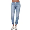 2018 new hotsale fashion Women Casual Jogger Pants Drawstring Elastic Waisted Jeans Solid Ladies Denim Pants Slim Leggings