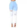 2021 Amerikanska Sexiga Lift Hips Denim Shorts Jeans Oversize Blue to White Gradient Hole Kvinna byxor