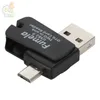2 in 1 Universal Card Reader Mobile phone PC card reader Micro USB OTG Card Reader OTG TF SD flash memory good quality android otg 100 pcs