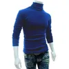 Moda Jesień Zima Męskie Swetry 2018 Casual Męski Turtleneck Człowiek Czarny Knitwear Slim Fit Marka Odzież Sweter