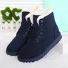 LAKESHI Hot Women Boots Winter Warm Snow Boots Women Botas Mujer Lace Up Fur Ankle Boots Ladies Winter Women Shoes Black NM01