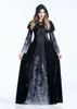 Theme Costume Halloween Party Cosplay Devils Women Vampires Witches Floor Length Dress With Shawl Bandage Robe Print Festival Wear Costumes