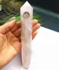 Natural rose crystal pipe overlength pink quartz pipe with 3 Metal filter and a brush 6.6-7.2 Inches