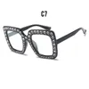 Badtemper Fashion Women Square Okulary Okulary Marka Designer Rhinestone Okulary przeciwsłoneczne Wysokiej jakości Odcienie Oculos