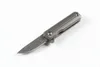 Fabriek prijs groothandel damascus mini kleine kogellager flipper vouwmes drop punt mes tc4 titanium legering handvat met geschenkdoos