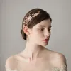 Diadema nupcial con perlas doradas románticas, accesorios para el cabello de boda, cristales, pelo nupcial, tocado de perlas bohemias, Coronas de la boda CPA194d