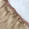 Clip in un pezzo nell'estensione dei capelli Bordic Ombre Balayage Colore Capelli lunghi lisci Remy Facile da indossare 3 4 Testa piena 5 Clip241b