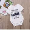 2018 Neugeborenen Baby Kleidung Kinder Kleidung Overalls Bus Druck Weiß Kurzarm Strampler Baby, Kleinkind Sommer Casual Baumwolle Strampler Kleidung