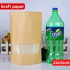 14x22cm Stand Carta Kraft Foglio di alluminio Laminazione Sacchetti riutilizzabili per imballaggio alimentare Snack da forno Caramelle Tè Termosaldatura Zip Lock Pack6807174