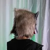 Erwachsene Unisex Wolf Masken Simulation Halloween Handschuhe Kopfbedeckung Party Requisiten Streich Horror Cosplay Zoll Gummi Angst