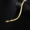 Commercio all'ingrosso a buon mercato 18 carati oro reale placcato 5 mm catena del serpente braccialetti lunghezza 20 cm gioielli di moda per uomini e donne spedizione gratuita