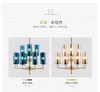 pendant lights glass Postmodern living room chandelier light luxury bedroom lamp creative personality restaurant chandelier blue glass lamps