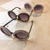 Oversize Sunglasses Women Round Vintage Luxury Rhinestone Glasses Ladies Sun Glasses Female Sunglasses Oculos De Sol