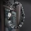 Braccialetti di perline di meditazione buddista buddista in pietra naturale per gioielli da donna Bracciale Mala con perline di preghiera