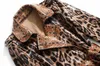 Abbigliamento invernale 2022 da donna europea e americana nuovo Trench coat con lacci con stampa leopardata