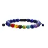 Nowa 7 Chakra Yoga Bransoletka Mężczyźni Czarna Lawa Leining Balance Koraliki REIKI Budda Modlitwa Natural Stone Frosted Black Agate Bransoletka