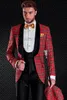 Hoge Kwaliteit Bruidegom Tuxedos One Button Sjaal Revers Groomsmen Beste Man Pak Bruiloft Herenpakken (jas + Broek + Vest + Tie) J211