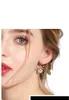 New Zircon Bow Earrings Women Long European and American Fashion Tassel Earrings Wild Temperament Ear Stud Tide