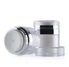 15 30 50g Pearl White Acrylic Airless Jar Cream Jar met zilveren kraag 15 30 50 ml cosmetische vacuüm lotion jar pump fles SN1046