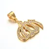 Religious Muslim Jewelry Hip Hop Style Gold Color Bling Crystal Islamic drill Ara God Necklaces & Pendants For Men/Women