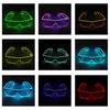 Okulary LED Flashing El Wire Luminous Dekoracji Oświetlenie Jasne Xmas Urodziny Halloween Prezent Party Decor dostarcza DJ Dance Eyeglasses