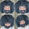 Unique Wigs Fake Beard Style Warm Hat Exaggerated Wild Man Style Knitting Cap Knitting Wool Knitting Cap Unisex for Kids Adults