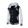 2018 mannen herfst winter warme jas jas uitloper trui slanke hoodie warme hooded patchwork sweatshirt # 0612